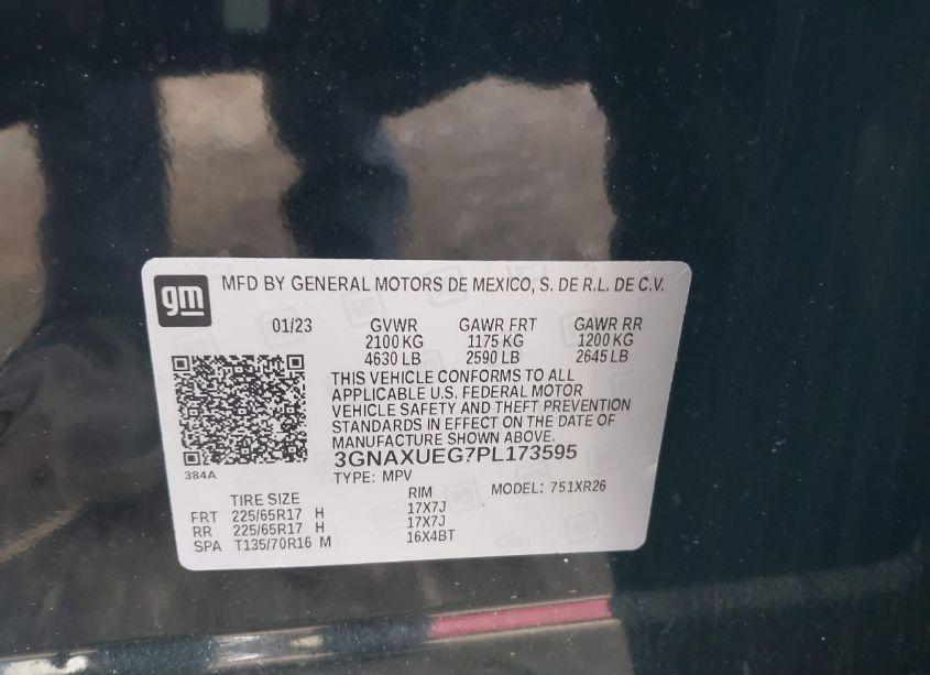 Photo 9 of 2023 Chevrolet Equinox AWD LT (VIN 3GNAXUEG7PL173595)