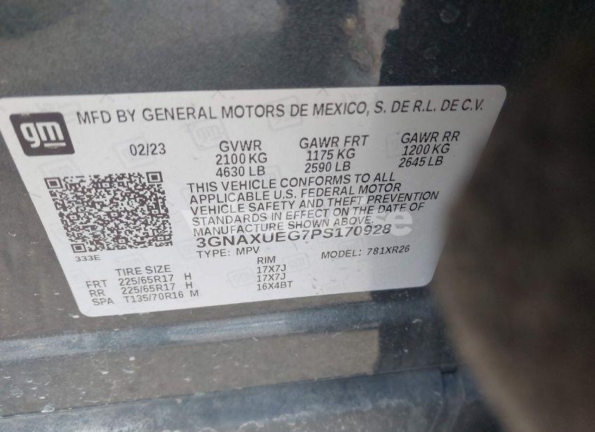 Photo 9 of 2023 Chevrolet Equinox AWD LT (VIN 3GNAXUEG7PS170928)