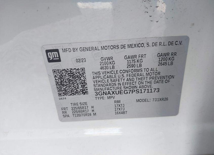 Photo 9 of 2023 Chevrolet Equinox AWD LT (VIN 3GNAXUEG7PS171173)