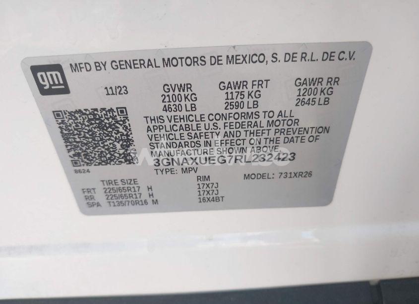 Photo 9 of 2024 Chevrolet Equinox AWD LT (VIN 3GNAXUEG7RL232423)