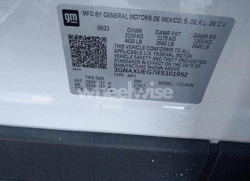 Photo 9 of 2024 Chevrolet Equinox AWD LT (VIN 3GNAXUEG7RS101952)