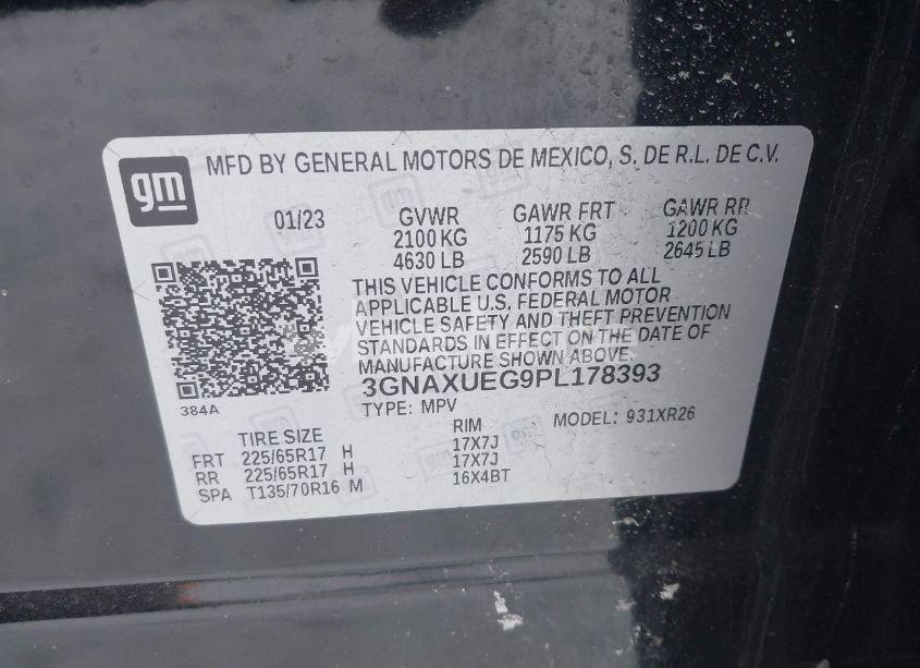 Photo 9 of 2023 Chevrolet Equinox AWD LT (VIN 3GNAXUEG9PL178393)