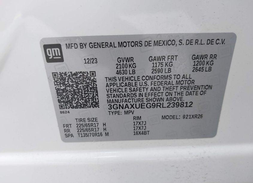 Photo 9 of 2024 Chevrolet Equinox AWD LT (VIN 3GNAXUEG9RL239812)