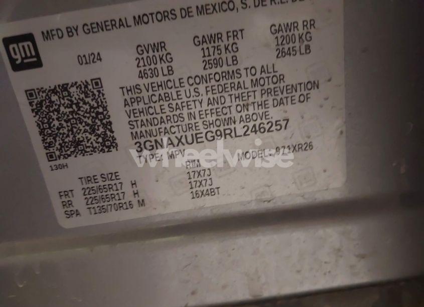 Photo 9 of 2024 Chevrolet Equinox AWD LT (VIN 3GNAXUEG9RL246257)