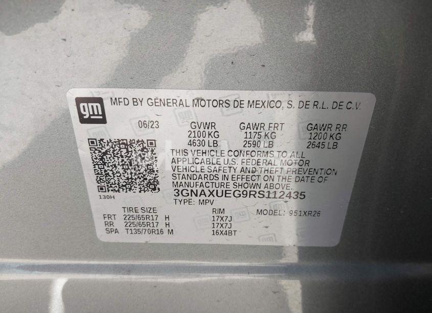 Photo 9 of 2024 Chevrolet Equinox AWD LT (VIN 3GNAXUEG9RS112435)