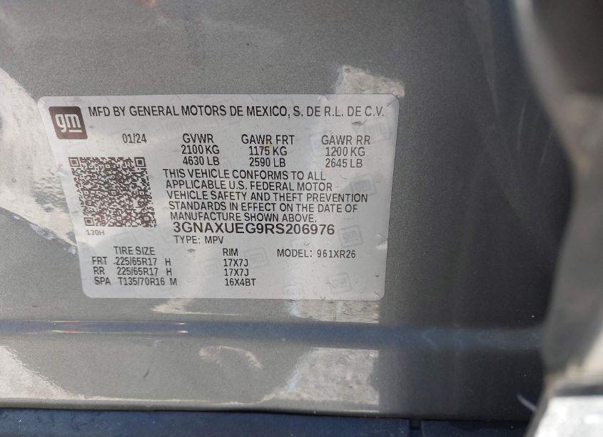 Photo 9 of 2024 Chevrolet Equinox AWD LT (VIN 3GNAXUEG9RS206976)