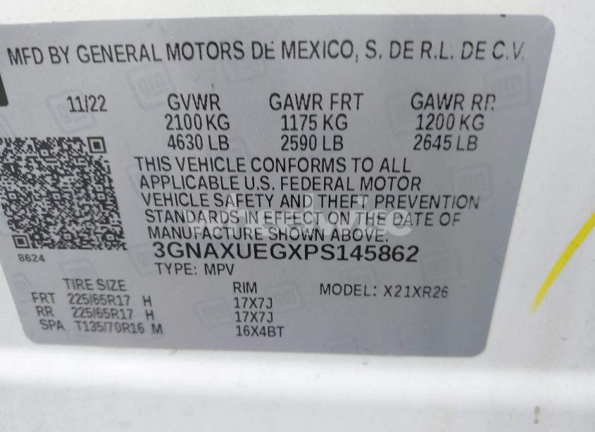 Photo 9 of 2023 Chevrolet Equinox AWD LT (VIN 3GNAXUEGXPS145862)
