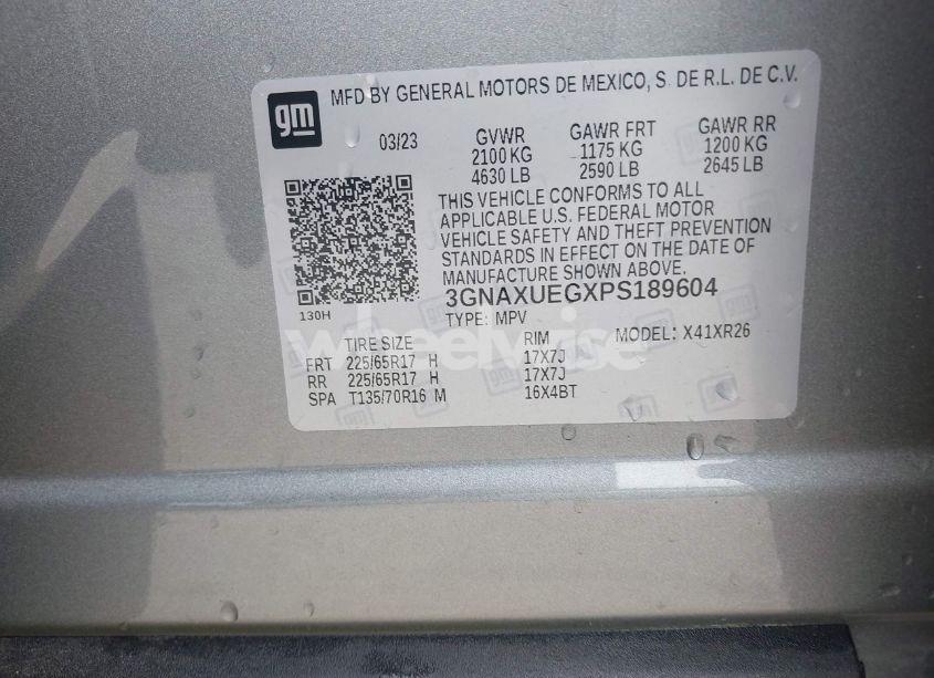 Photo 9 of 2023 Chevrolet Equinox AWD LT (VIN 3GNAXUEGXPS189604)