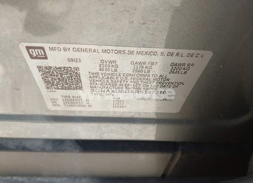 Photo 9 of 2024 Chevrolet Equinox AWD LT (VIN 3GNAXUEGXRS147310)