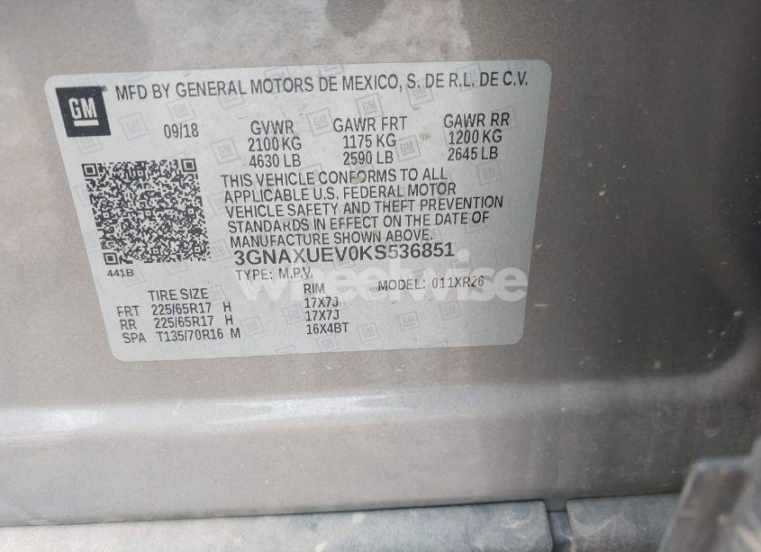 Photo 9 of 2019 Chevrolet Equinox LT (VIN 3GNAXUEV0KS536851)