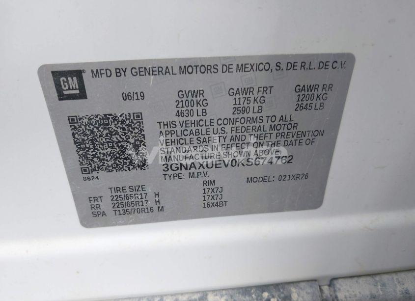 Photo 9 of 2019 Chevrolet Equinox LT (VIN 3GNAXUEV0KS674762)