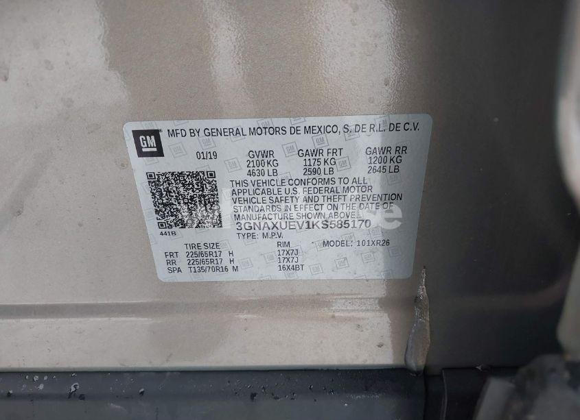 Photo 9 of 2019 Chevrolet Equinox LT (VIN 3GNAXUEV1KS585170)