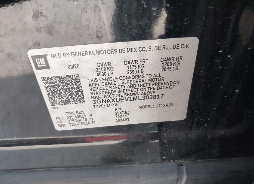 Photo 9 of 2021 Chevrolet Equinox AWD LT (VIN 3GNAXUEV1ML303817)