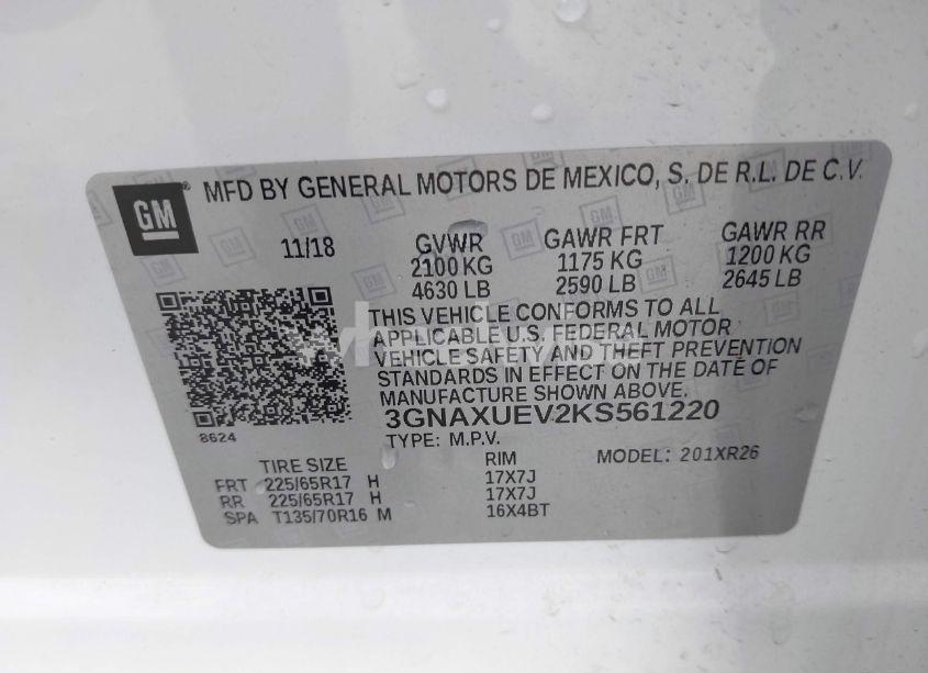 Photo 9 of 2019 Chevrolet Equinox LT (VIN 3GNAXUEV2KS561220)