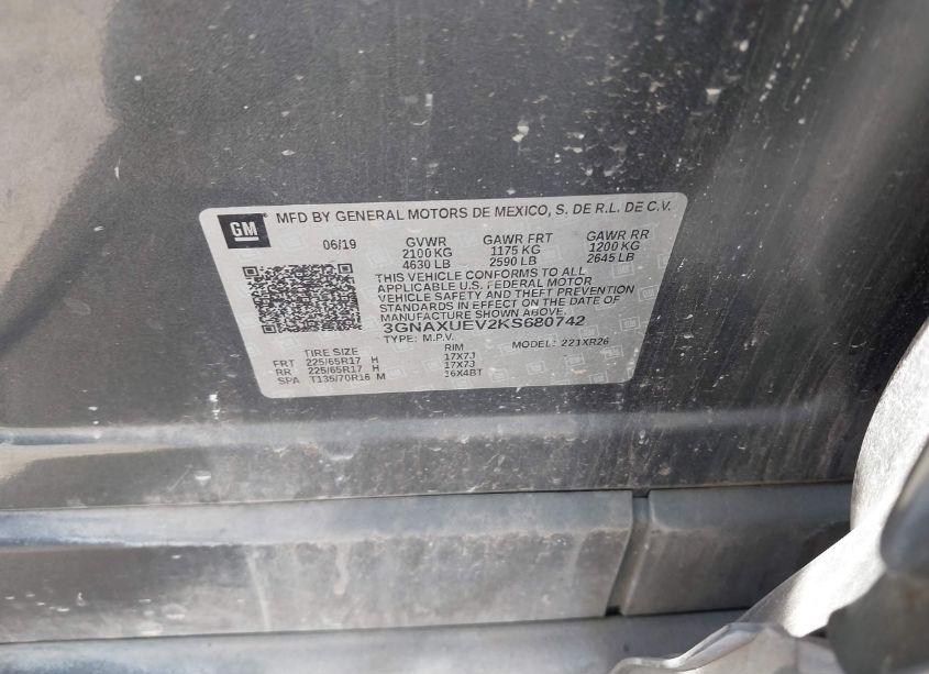 Photo 9 of 2019 Chevrolet Equinox LT (VIN 3GNAXUEV2KS680742)