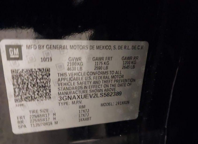 Photo 9 of 2020 Chevrolet Equinox AWD LT 1.5L TURBO (VIN 3GNAXUEV2LS582389)