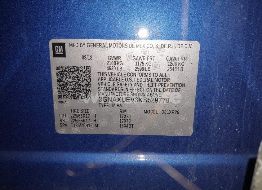 Photo 9 of 2019 Chevrolet Equinox LT (VIN 3GNAXUEV3KS529778)