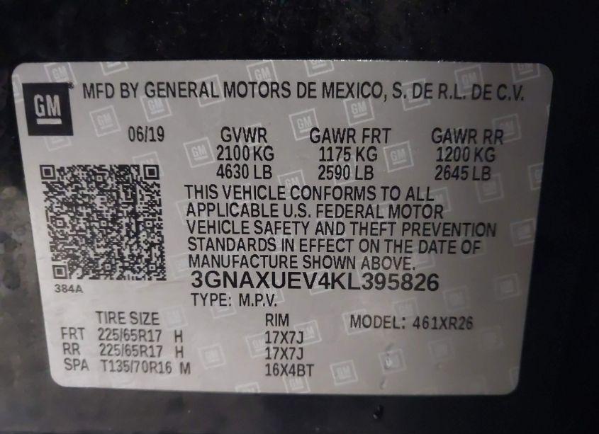 Photo 9 of 2019 Chevrolet Equinox LT (VIN 3GNAXUEV4KL395826)