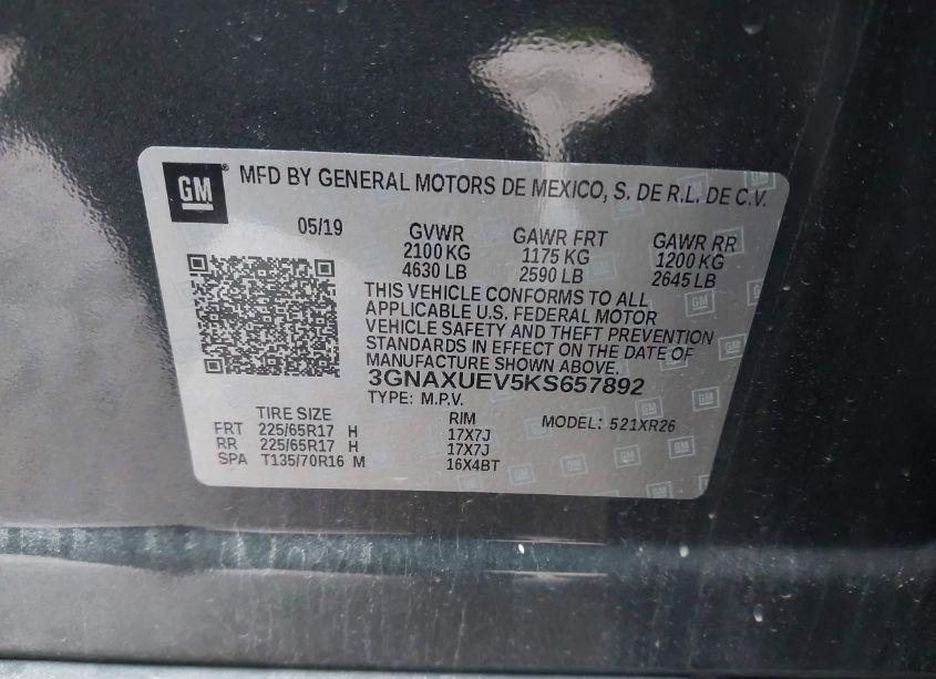 Photo 9 of 2019 Chevrolet Equinox LT (VIN 3GNAXUEV5KS657892)