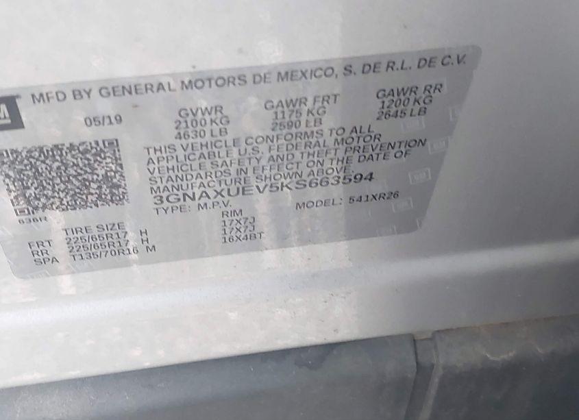 Photo 9 of 2019 Chevrolet Equinox LT (VIN 3GNAXUEV5KS663594)