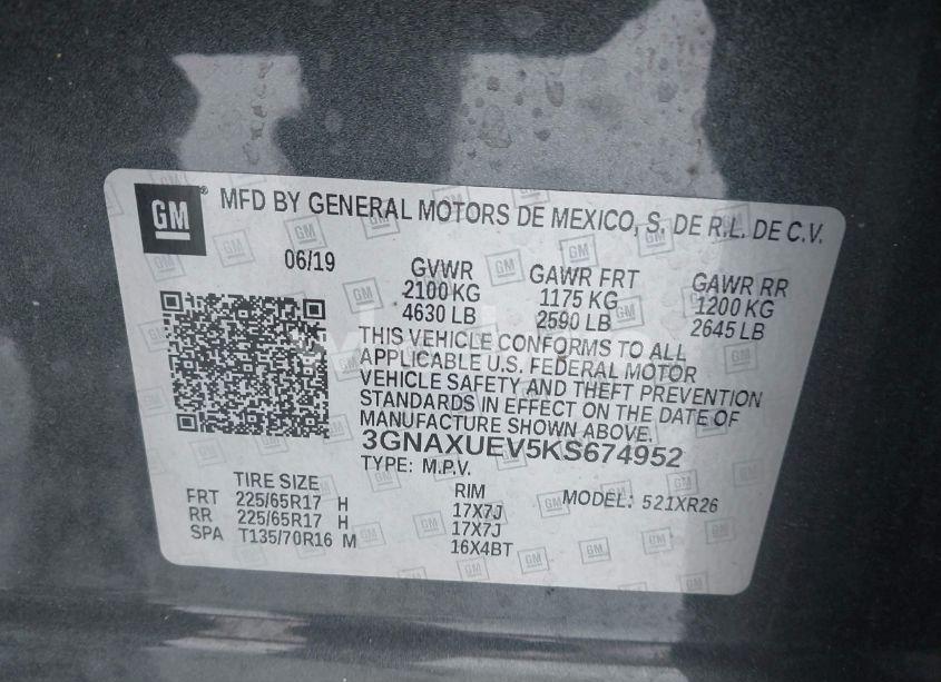 Photo 9 of 2019 Chevrolet Equinox LT (VIN 3GNAXUEV5KS674952)