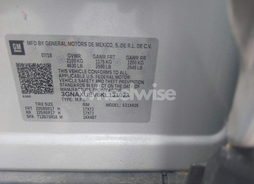 Photo 9 of 2019 Chevrolet Equinox LT (VIN 3GNAXUEV6KL131023)