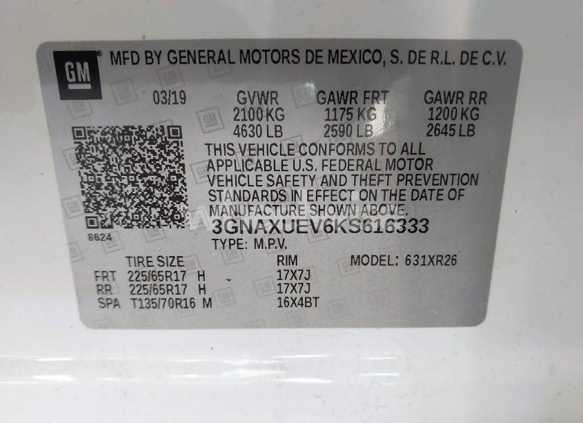 Photo 9 of 2019 Chevrolet Equinox LT (VIN 3GNAXUEV6KS616333)