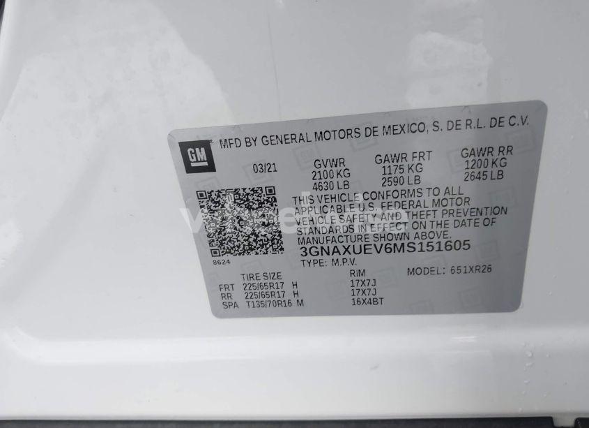 Photo 9 of 2021 Chevrolet Equinox AWD LT (VIN 3GNAXUEV6MS151605)