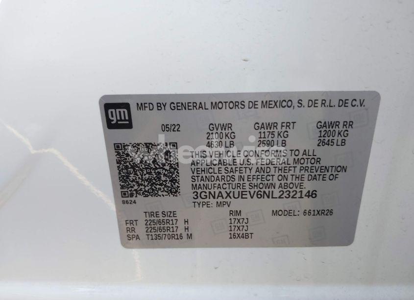 Photo 9 of 2022 Chevrolet Equinox AWD LT (VIN 3GNAXUEV6NL232146)