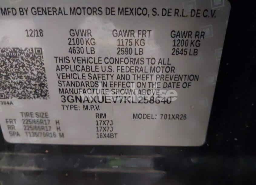 Photo 9 of 2019 Chevrolet Equinox LT (VIN 3GNAXUEV7KL258640)