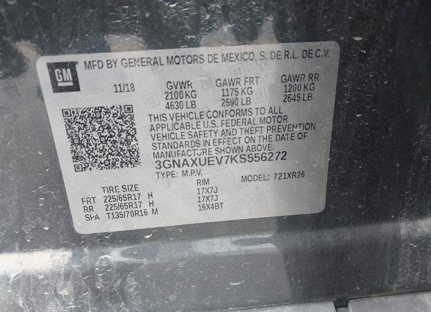 Photo 9 of 2019 Chevrolet Equinox LT (VIN 3GNAXUEV7KS556272)