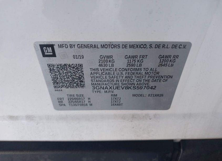 Photo 9 of 2019 Chevrolet Equinox LT (VIN 3GNAXUEV8KS597042)