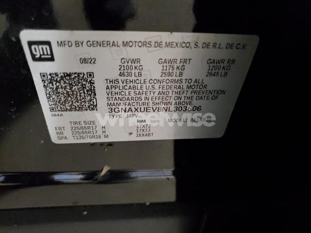 Photo 6 of 2022 CHEVROLET EQUINOX LT (VIN 3GNAXUEV8NL303606)