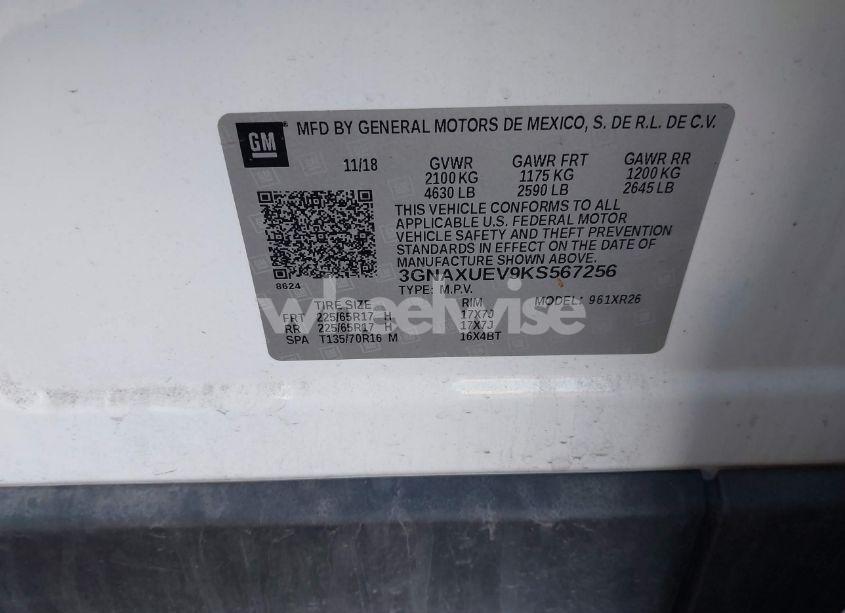 Photo 9 of 2019 Chevrolet Equinox LT (VIN 3GNAXUEV9KS567256)