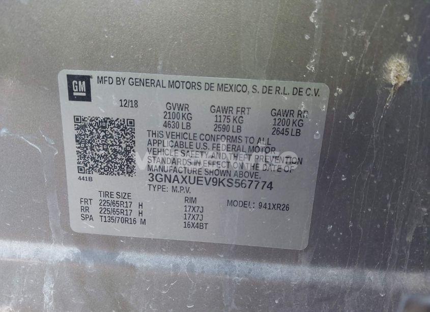 Photo 9 of 2019 Chevrolet Equinox LT (VIN 3GNAXUEV9KS567774)