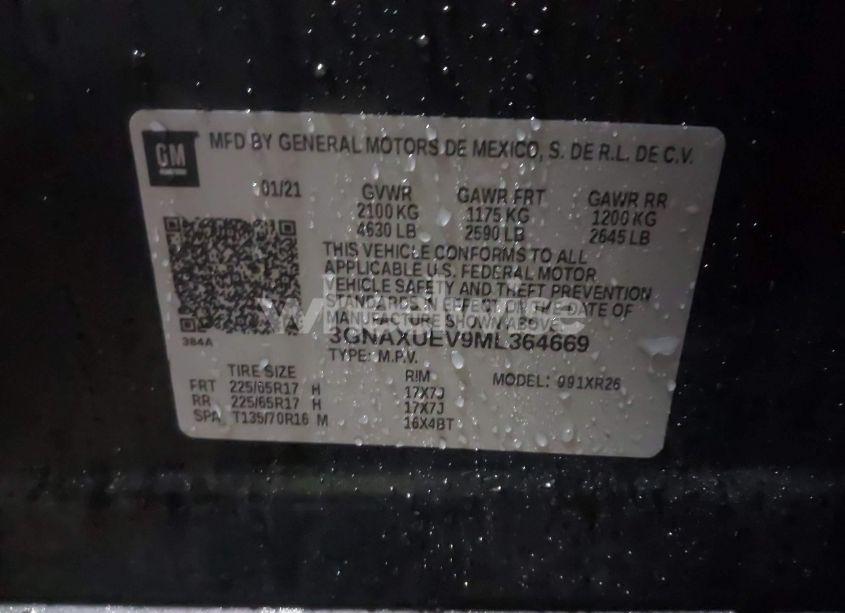 Photo 9 of 2021 Chevrolet Equinox AWD LT (VIN 3GNAXUEV9ML364669)