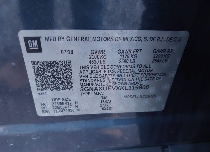 Photo 9 of 2019 Chevrolet Equinox LT (VIN 3GNAXUEVXKL119800)