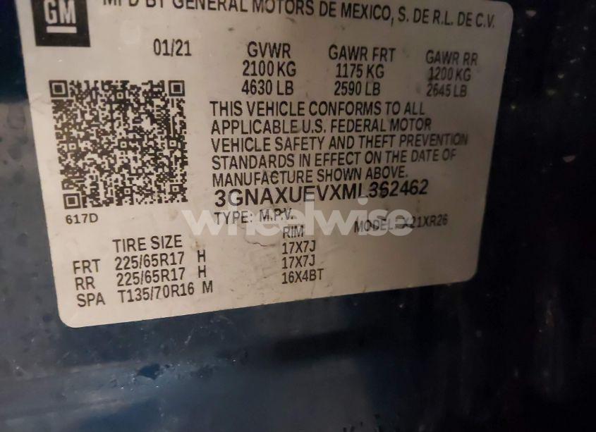 Photo 9 of 2021 Chevrolet Equinox AWD LT (VIN 3GNAXUEVXML362462)