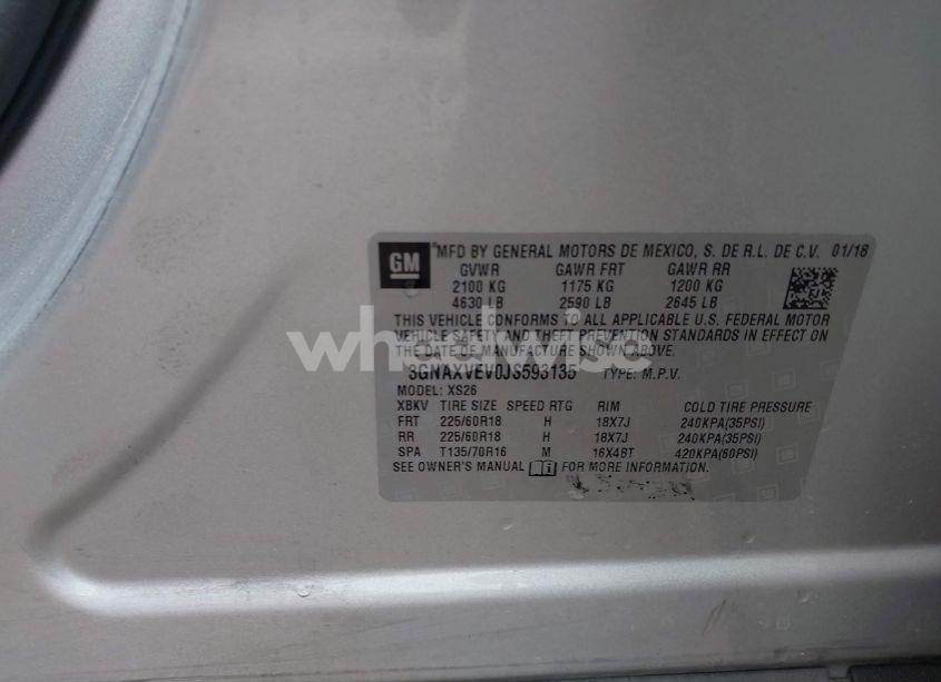 Photo 9 of 2018 Chevrolet Equinox PREMIER (VIN 3GNAXVEV0JS593135)