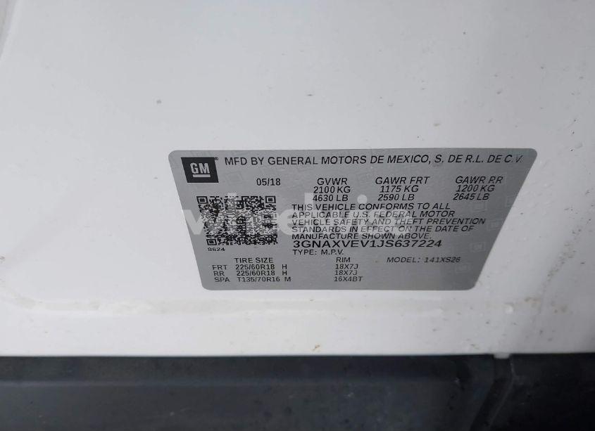 Photo 9 of 2018 Chevrolet Equinox PREMIER (VIN 3GNAXVEV1JS637224)