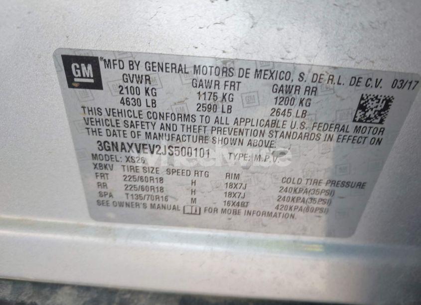 Photo 9 of 2018 Chevrolet Equinox PREMIER (VIN 3GNAXVEV2JS500101)