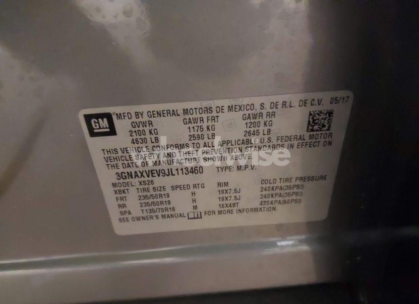 Photo 9 of 2018 Chevrolet Equinox PREMIER (VIN 3GNAXVEV9JL113460)