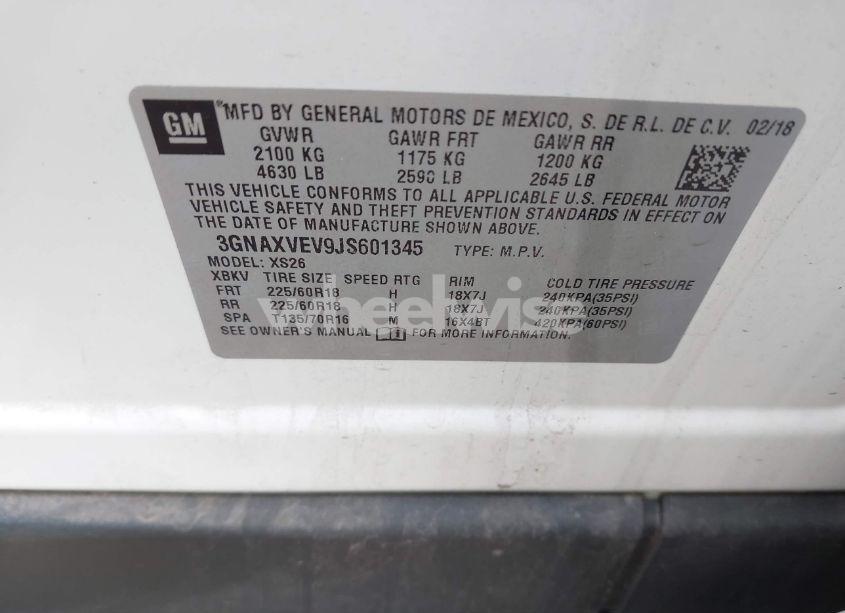 Photo 9 of 2018 Chevrolet Equinox PREMIER (VIN 3GNAXVEV9JS601345)