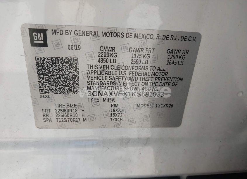 Photo 9 of 2019 Chevrolet Equinox LT (VIN 3GNAXVEX1KS681033)