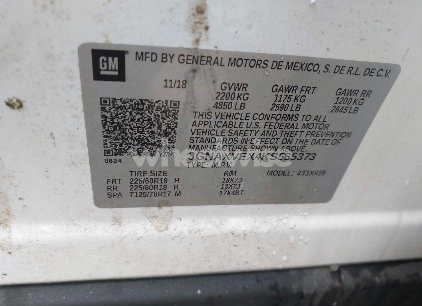 Photo 9 of 2019 Chevrolet Equinox LT (VIN 3GNAXVEX4KS565373)