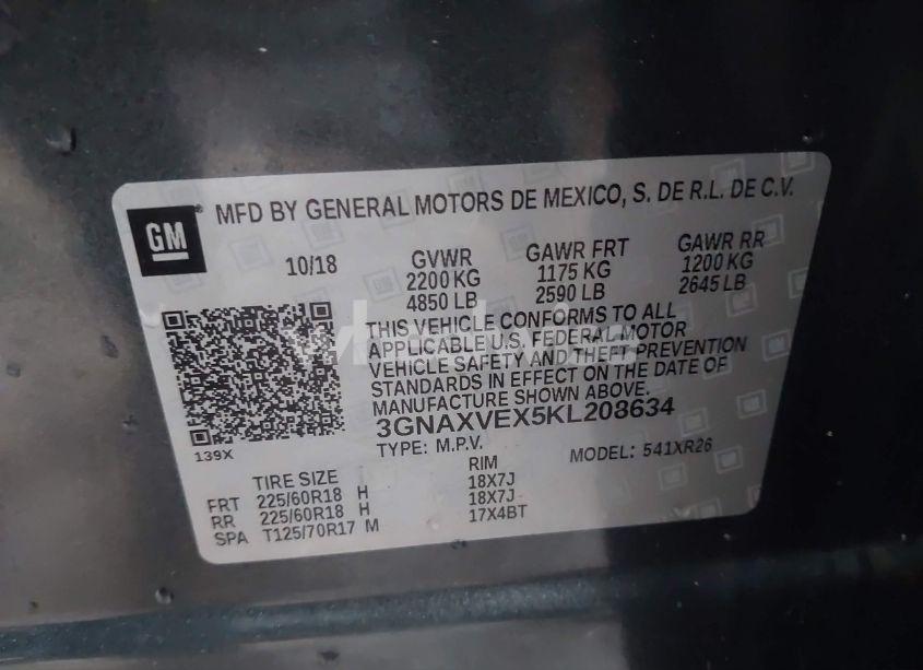 Photo 9 of 2019 Chevrolet Equinox LT (VIN 3GNAXVEX5KL208634)