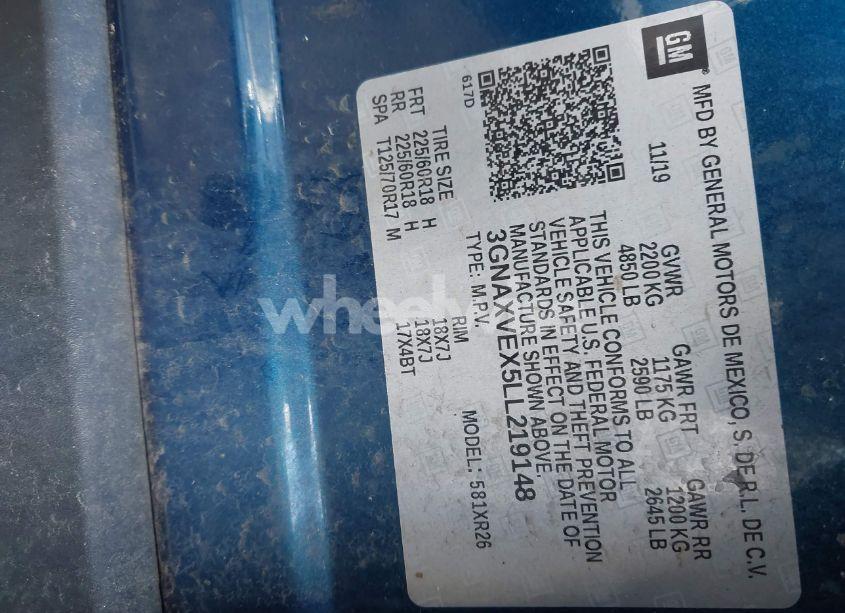 Photo 9 of 2020 Chevrolet Equinox AWD LT 2.0L TURBO (VIN 3GNAXVEX5LL219148)