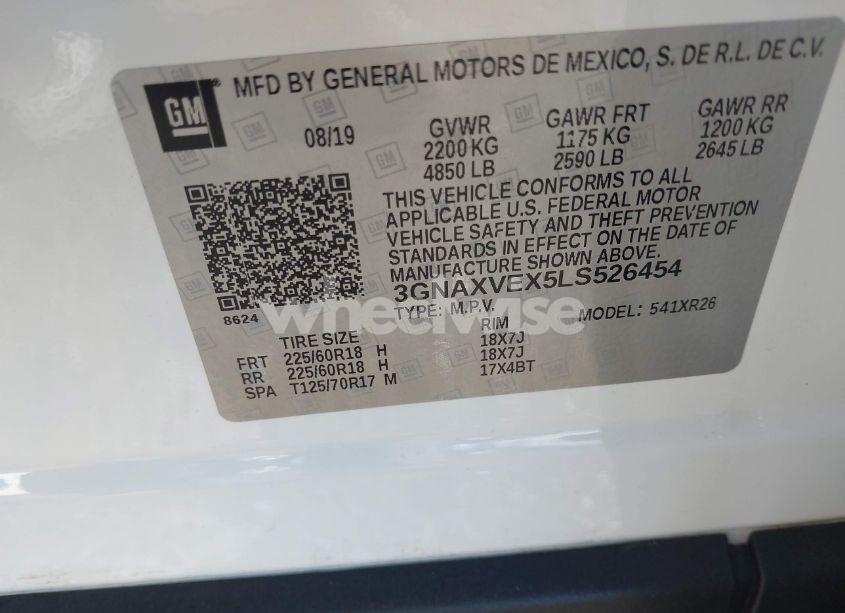 Photo 9 of 2020 Chevrolet Equinox AWD LT 2.0L TURBO (VIN 3GNAXVEX5LS526454)