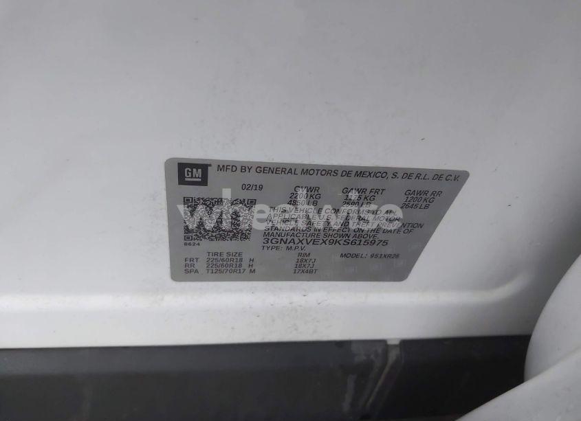 Photo 9 of 2019 Chevrolet Equinox LT (VIN 3GNAXVEX9KS615975)