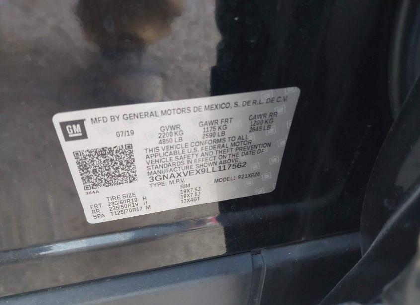 Photo 9 of 2020 Chevrolet Equinox AWD LT 2.0L TURBO (VIN 3GNAXVEX9LL117562)